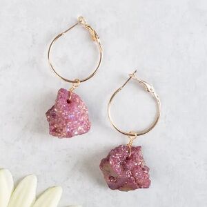Blush Berry Sparkle Hoops